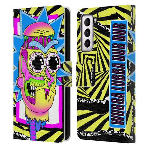 Rick And Morty Season 1 & 2 Graphics Rick Leather Book Wallet Case Cover For Samsung Galaxy S21 5G