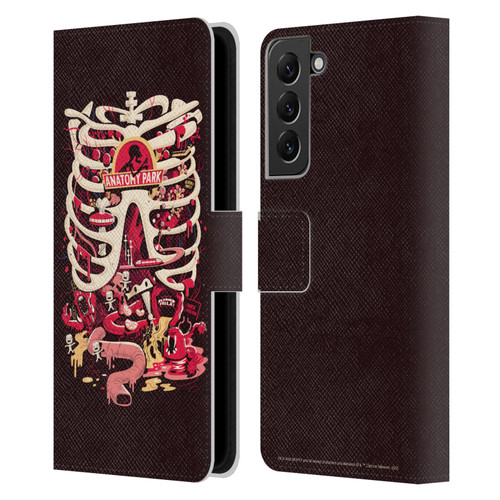 Rick And Morty Season 1 & 2 Graphics Anatomy Park Leather Book Wallet Case Cover For Samsung Galaxy S22+ 5G