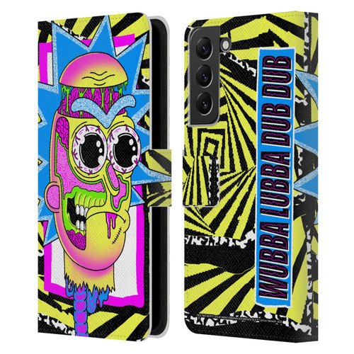 Rick And Morty Season 1 & 2 Graphics Rick Leather Book Wallet Case Cover For Samsung Galaxy S22+ 5G