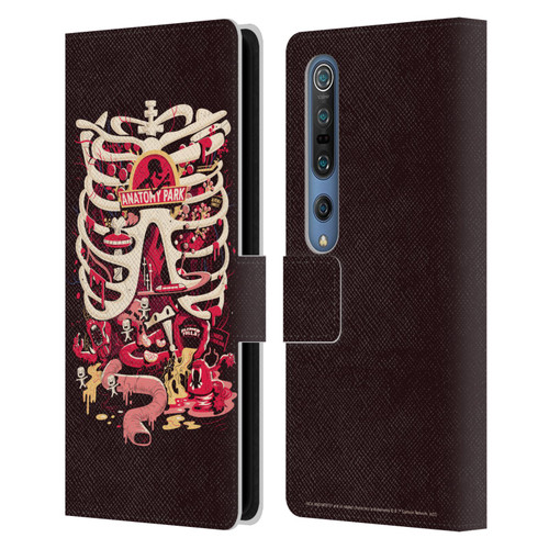 Rick And Morty Season 1 & 2 Graphics Anatomy Park Leather Book Wallet Case Cover For Xiaomi Mi 10 5G / Mi 10 Pro 5G