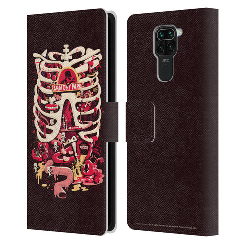 Rick And Morty Season 1 & 2 Graphics Anatomy Park Leather Book Wallet Case Cover For Xiaomi Redmi Note 9 / Redmi 10X 4G