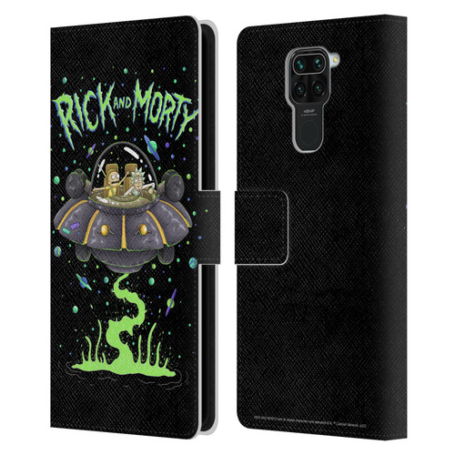 Rick And Morty Season 1 & 2 Graphics The Space Cruiser Leather Book Wallet Case Cover For Xiaomi Redmi Note 9 / Redmi 10X 4G