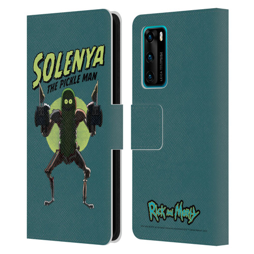 Rick And Morty Season 3 Character Art Pickle Rick Leather Book Wallet Case Cover For Huawei P40 5G