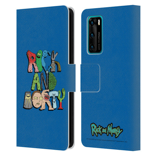 Rick And Morty Season 3 Character Art Typography Leather Book Wallet Case Cover For Huawei P40 5G