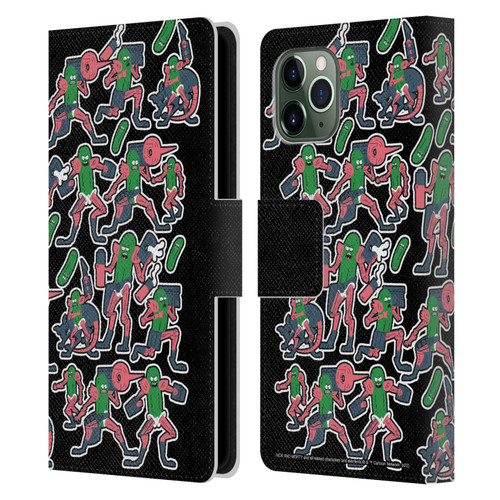 Rick And Morty Season 3 Character Art Pickle Rick Stickers Print Leather Book Wallet Case Cover For Apple iPhone 11 Pro