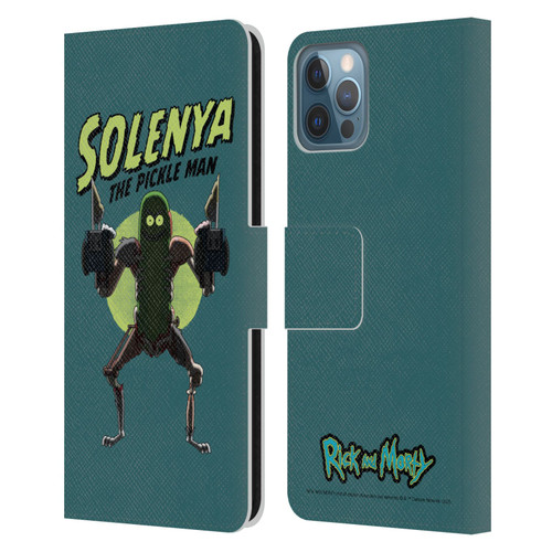 Rick And Morty Season 3 Character Art Pickle Rick Leather Book Wallet Case Cover For Apple iPhone 12 / iPhone 12 Pro