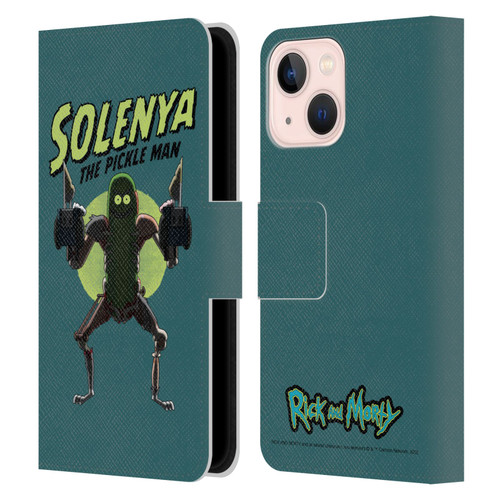 Rick And Morty Season 3 Character Art Pickle Rick Leather Book Wallet Case Cover For Apple iPhone 13 Mini