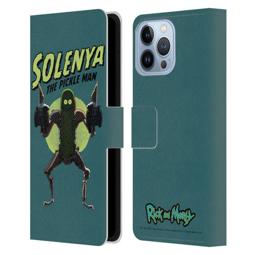 Rick And Morty Season 3 Character Art Pickle Rick Leather Book Wallet Case Cover For Apple iPhone 13 Pro Max