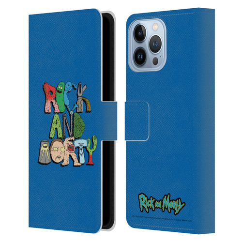 Rick And Morty Season 3 Character Art Typography Leather Book Wallet Case Cover For Apple iPhone 13 Pro Max