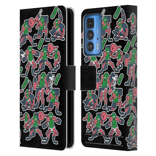 Rick And Morty Season 3 Character Art Pickle Rick Stickers Print Leather Book Wallet Case Cover For Motorola Edge 20 Pro