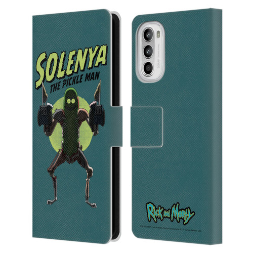 Rick And Morty Season 3 Character Art Pickle Rick Leather Book Wallet Case Cover For Motorola Moto G52