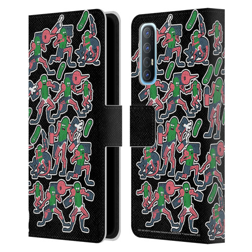 Rick And Morty Season 3 Character Art Pickle Rick Stickers Print Leather Book Wallet Case Cover For OPPO Find X2 Neo 5G