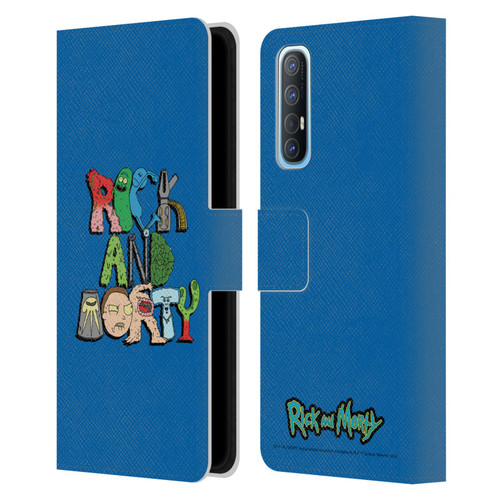 Rick And Morty Season 3 Character Art Typography Leather Book Wallet Case Cover For OPPO Find X2 Neo 5G