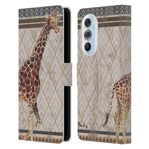 Paul Brent Animals Tribal Giraffe Leather Book Wallet Case Cover For Motorola Edge X30