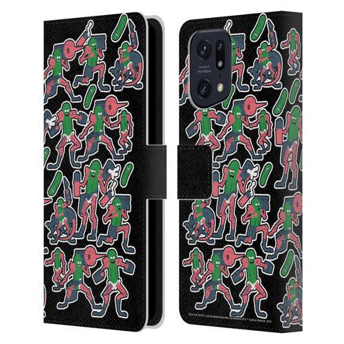 Rick And Morty Season 3 Character Art Pickle Rick Stickers Print Leather Book Wallet Case Cover For OPPO Find X5