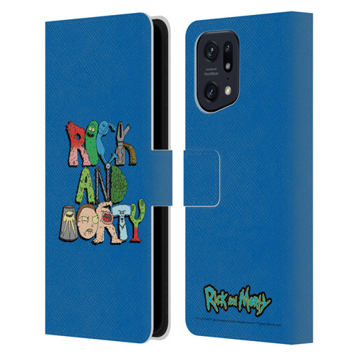 Rick And Morty Season 3 Character Art Typography Leather Book Wallet Case Cover For OPPO Find X5