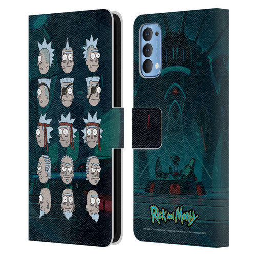 Rick And Morty Season 3 Character Art Seal Team Ricks Leather Book Wallet Case Cover For OPPO Reno 4 5G