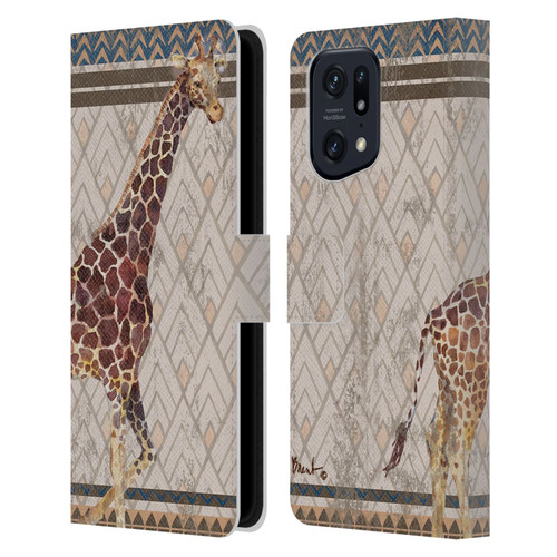 Paul Brent Animals Tribal Giraffe Leather Book Wallet Case Cover For OPPO Find X5 Pro