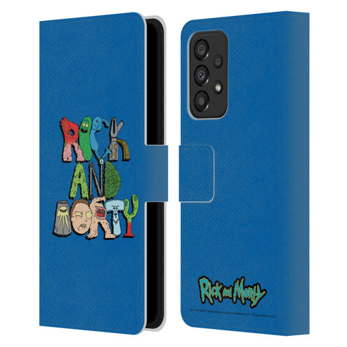 Rick And Morty Season 3 Character Art Typography Leather Book Wallet Case Cover For Samsung Galaxy A33 5G (2022)