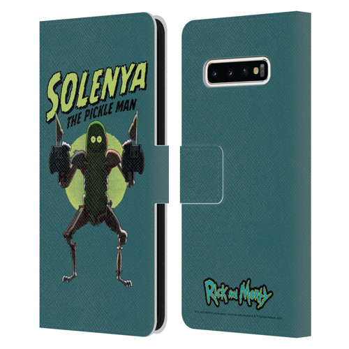 Rick And Morty Season 3 Character Art Pickle Rick Leather Book Wallet Case Cover For Samsung Galaxy S10+ / S10 Plus