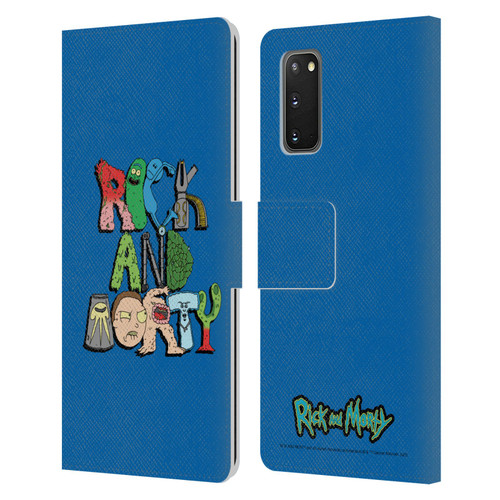 Rick And Morty Season 3 Character Art Typography Leather Book Wallet Case Cover For Samsung Galaxy S20 / S20 5G