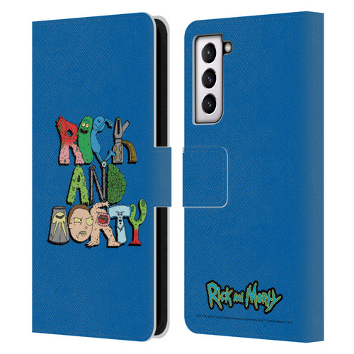 Rick And Morty Season 3 Character Art Typography Leather Book Wallet Case Cover For Samsung Galaxy S21 5G