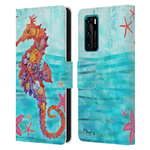 Paul Brent Coastal Seahorse Leather Book Wallet Case Cover For Huawei P40 5G