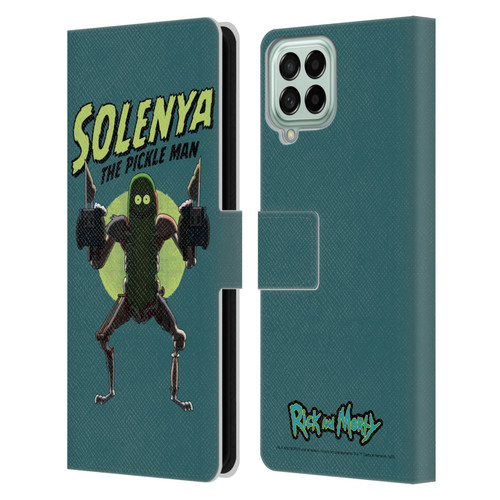Rick And Morty Season 3 Character Art Pickle Rick Leather Book Wallet Case Cover For Samsung Galaxy M53 (2022)