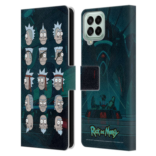 Rick And Morty Season 3 Character Art Seal Team Ricks Leather Book Wallet Case Cover For Samsung Galaxy M53 (2022)