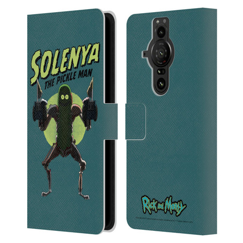 Rick And Morty Season 3 Character Art Pickle Rick Leather Book Wallet Case Cover For Sony Xperia Pro-I