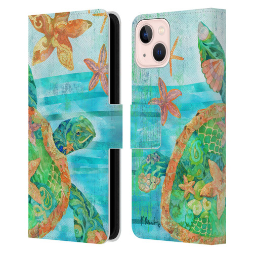 Paul Brent Coastal Nassau Turtle Leather Book Wallet Case Cover For Apple iPhone 13