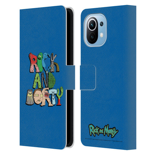 Rick And Morty Season 3 Character Art Typography Leather Book Wallet Case Cover For Xiaomi Mi 11