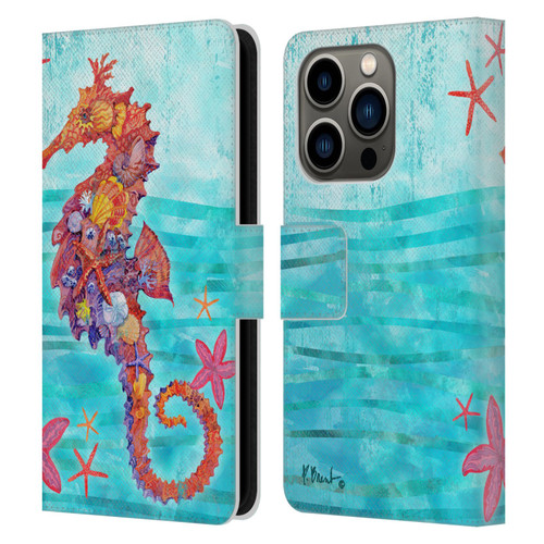 Paul Brent Coastal Seahorse Leather Book Wallet Case Cover For Apple iPhone 14 Pro