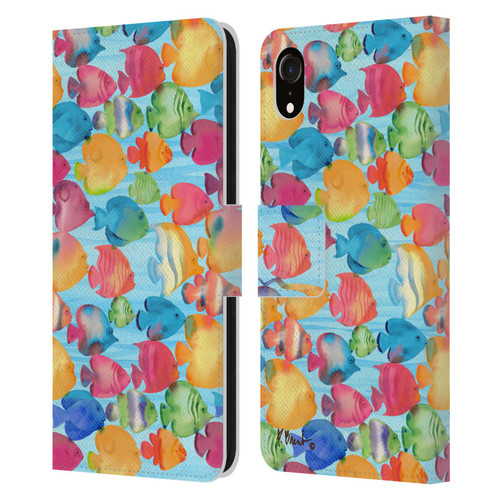 Paul Brent Coastal Tropical Fish School Leather Book Wallet Case Cover For Apple iPhone XR