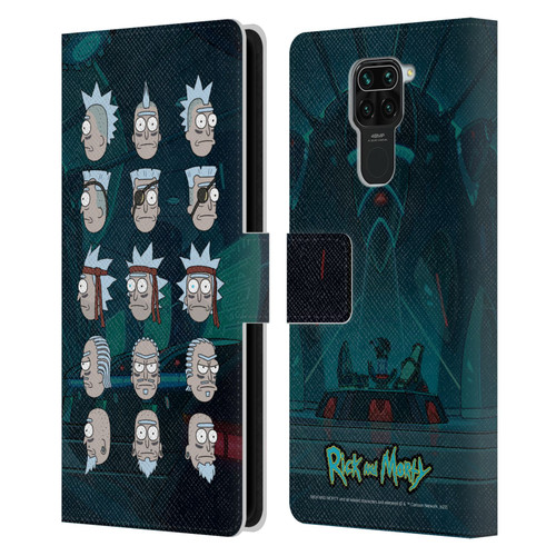 Rick And Morty Season 3 Character Art Seal Team Ricks Leather Book Wallet Case Cover For Xiaomi Redmi Note 9 / Redmi 10X 4G