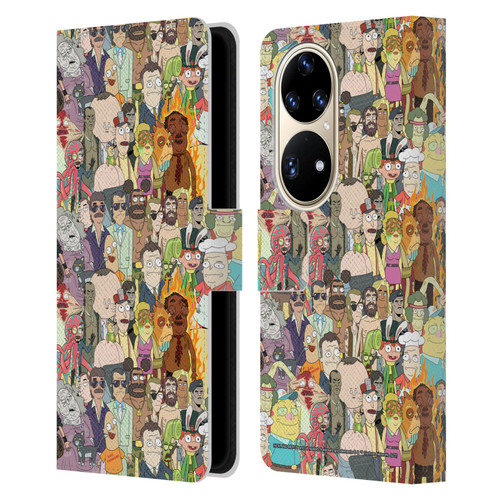 Rick And Morty Season 3 Graphics Interdimensional Space Cable Leather Book Wallet Case Cover For Huawei P50 Pro