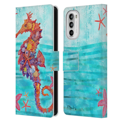 Paul Brent Coastal Seahorse Leather Book Wallet Case Cover For Motorola Moto G52