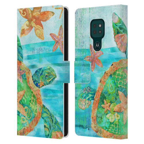 Paul Brent Coastal Nassau Turtle Leather Book Wallet Case Cover For Motorola Moto G9 Play