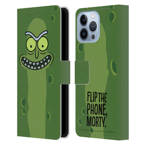 Rick And Morty Season 3 Graphics Pickle Rick Leather Book Wallet Case Cover For Apple iPhone 13 Pro Max