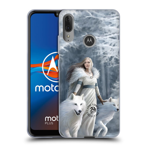 Anne Stokes Wolves Winter Guardians Soft Gel Case for Motorola Moto E6 Plus