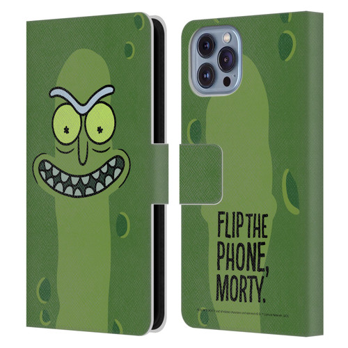 Rick And Morty Season 3 Graphics Pickle Rick Leather Book Wallet Case Cover For Apple iPhone 14