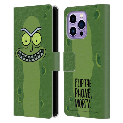 Rick And Morty Season 3 Graphics Pickle Rick Leather Book Wallet Case Cover For Apple iPhone 14 Pro Max