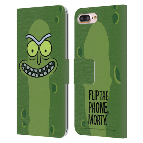 Rick And Morty Season 3 Graphics Pickle Rick Leather Book Wallet Case Cover For Apple iPhone 7 Plus / iPhone 8 Plus