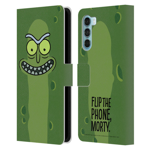 Rick And Morty Season 3 Graphics Pickle Rick Leather Book Wallet Case Cover For Motorola Edge S30 / Moto G200 5G
