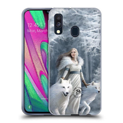 Anne Stokes Wolves Winter Guardians Soft Gel Case for Samsung Galaxy A40 (2019)