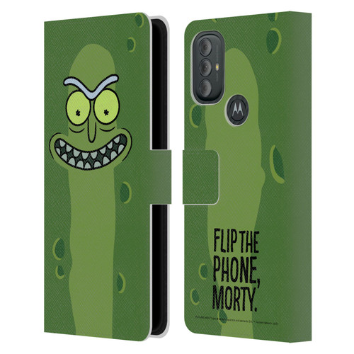 Rick And Morty Season 3 Graphics Pickle Rick Leather Book Wallet Case Cover For Motorola Moto G10 / Moto G20 / Moto G30