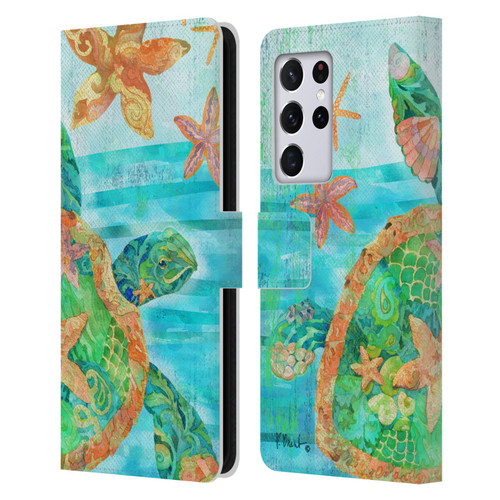 Paul Brent Coastal Nassau Turtle Leather Book Wallet Case Cover For Samsung Galaxy S21 Ultra 5G