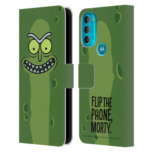 Rick And Morty Season 3 Graphics Pickle Rick Leather Book Wallet Case Cover For Motorola Moto G71 5G