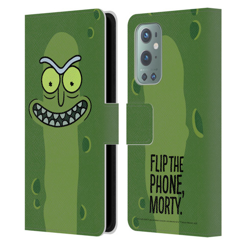 Rick And Morty Season 3 Graphics Pickle Rick Leather Book Wallet Case Cover For OnePlus 9