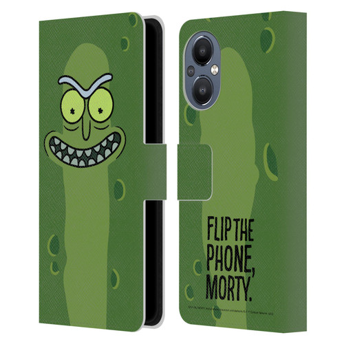 Rick And Morty Season 3 Graphics Pickle Rick Leather Book Wallet Case Cover For OnePlus Nord N20 5G